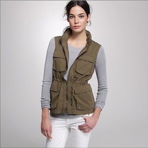 J. Crew Army Green Twill Utility Vest